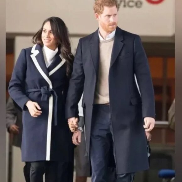 NWT J.Crew Topcoat ASO Meghan Markle Tipped Wool size 10 top coat size L - Picture 1 of 12